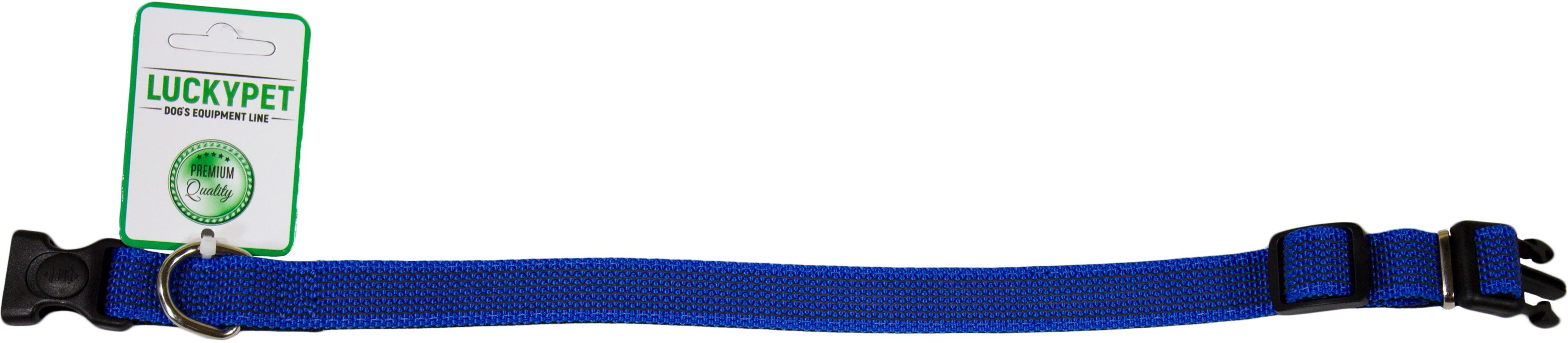 Ошейник для собак Lucky Pet 2*25-35см с прорезиненной лентой подшитый синий фото 2