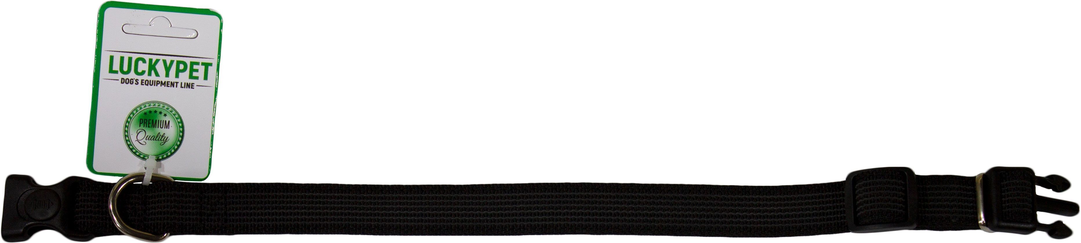 Ошейник для собак Lucky Pet 2*25-35см с прорезиненной лентой подшитый черный фото 2