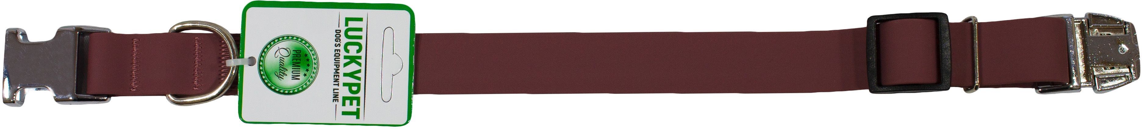 Нашийник для собак Lucky Pet 2,5*25-35см з водонепроникною стрічкою з металевим фастексом бордовийфото