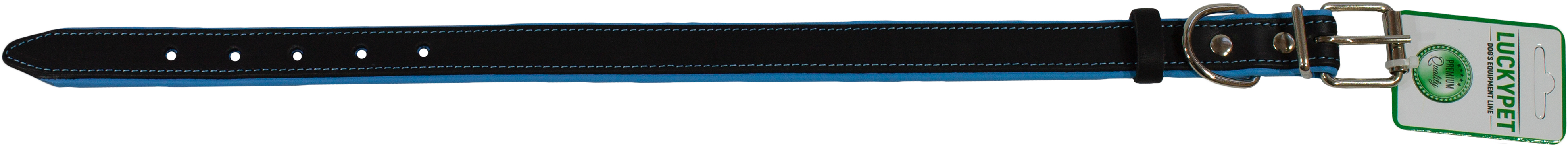 Ошейник для собак Lucky Pet 2,5*36-46см кожаный двойной черный фото 2