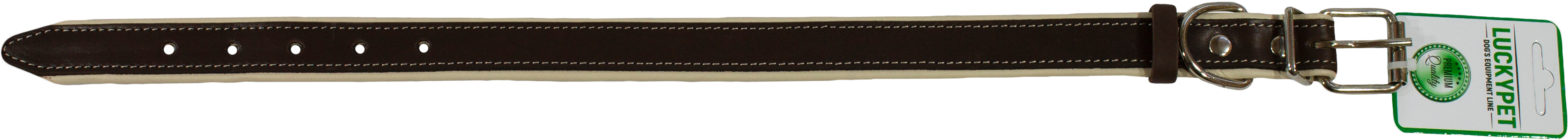 Ошейник для собак Lucky Pet 3*41-51см кожаный двойной коричневый фото 2