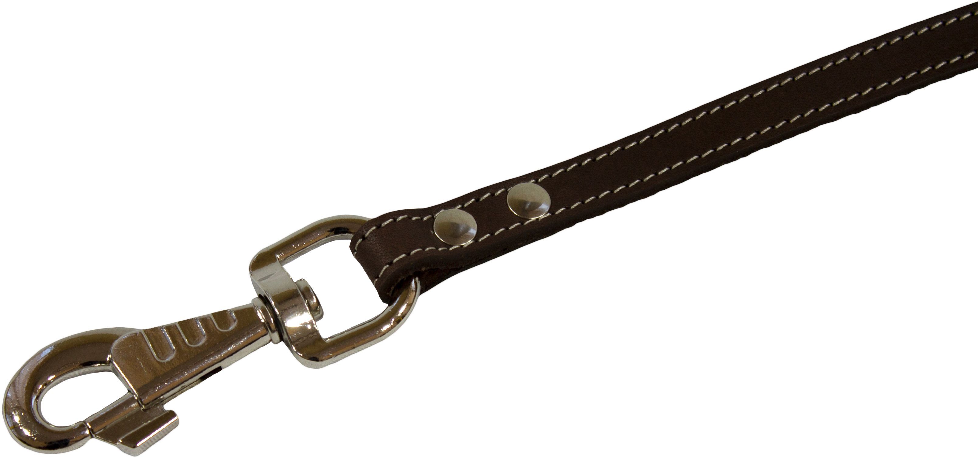 Повідець для собак Lucky Pet 1,4*120см шкіряний коричнево-бежевийфото2