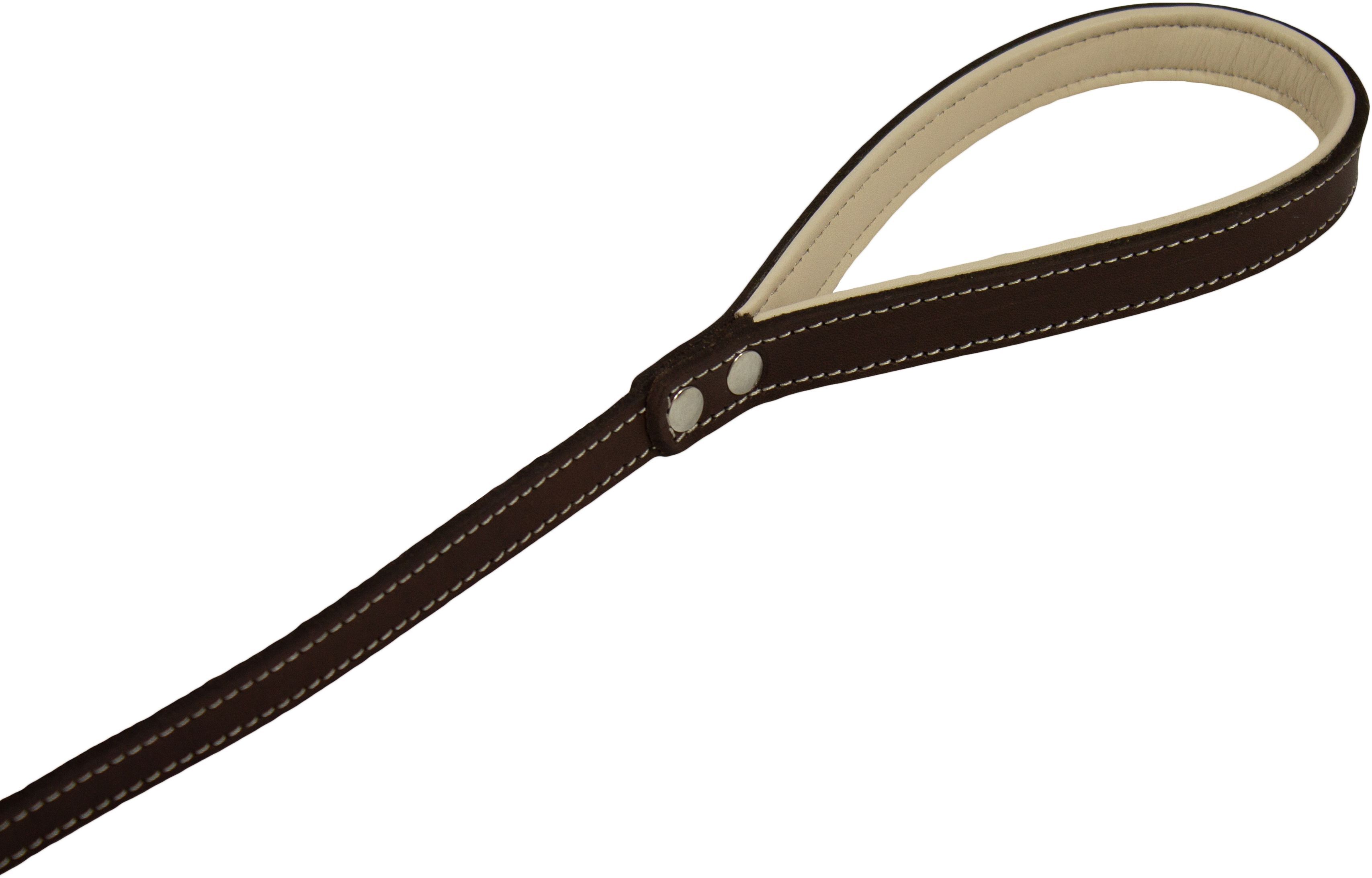 Повідець для собак Lucky Pet 1,4*120см шкіряний коричнево-бежевийфото3