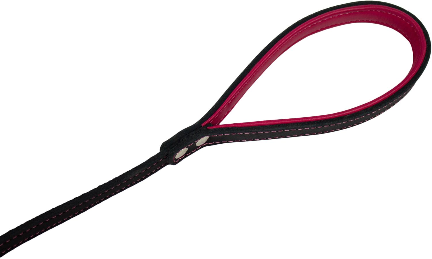 Повідець для собак Lucky Pet 1,4*120см шкіряний чорно-рожевийфото