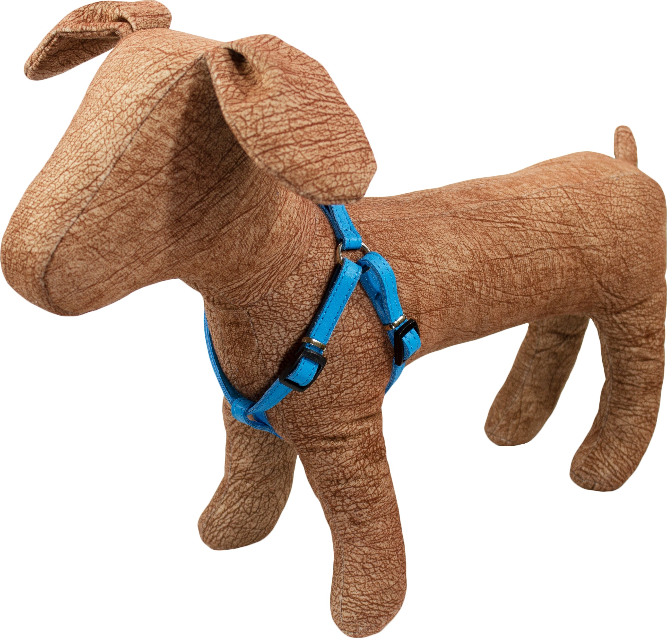 Нагрудник для собак Lucky Pet кожаный двойной 1.0/23-30см голубой фото 2