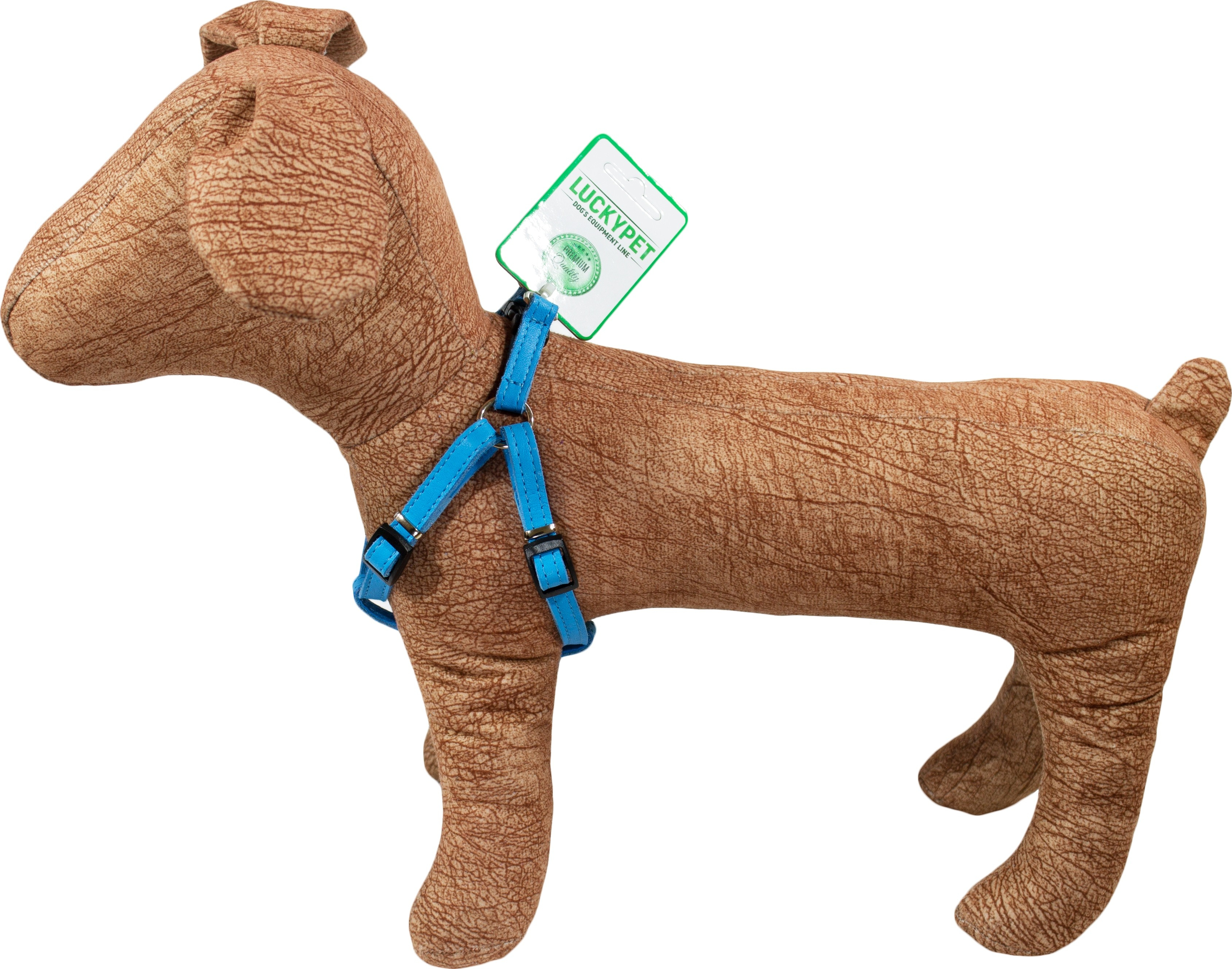 Нагрудник для собак Lucky Pet кожаный двойной 1.0/23-30см голубой фото 3