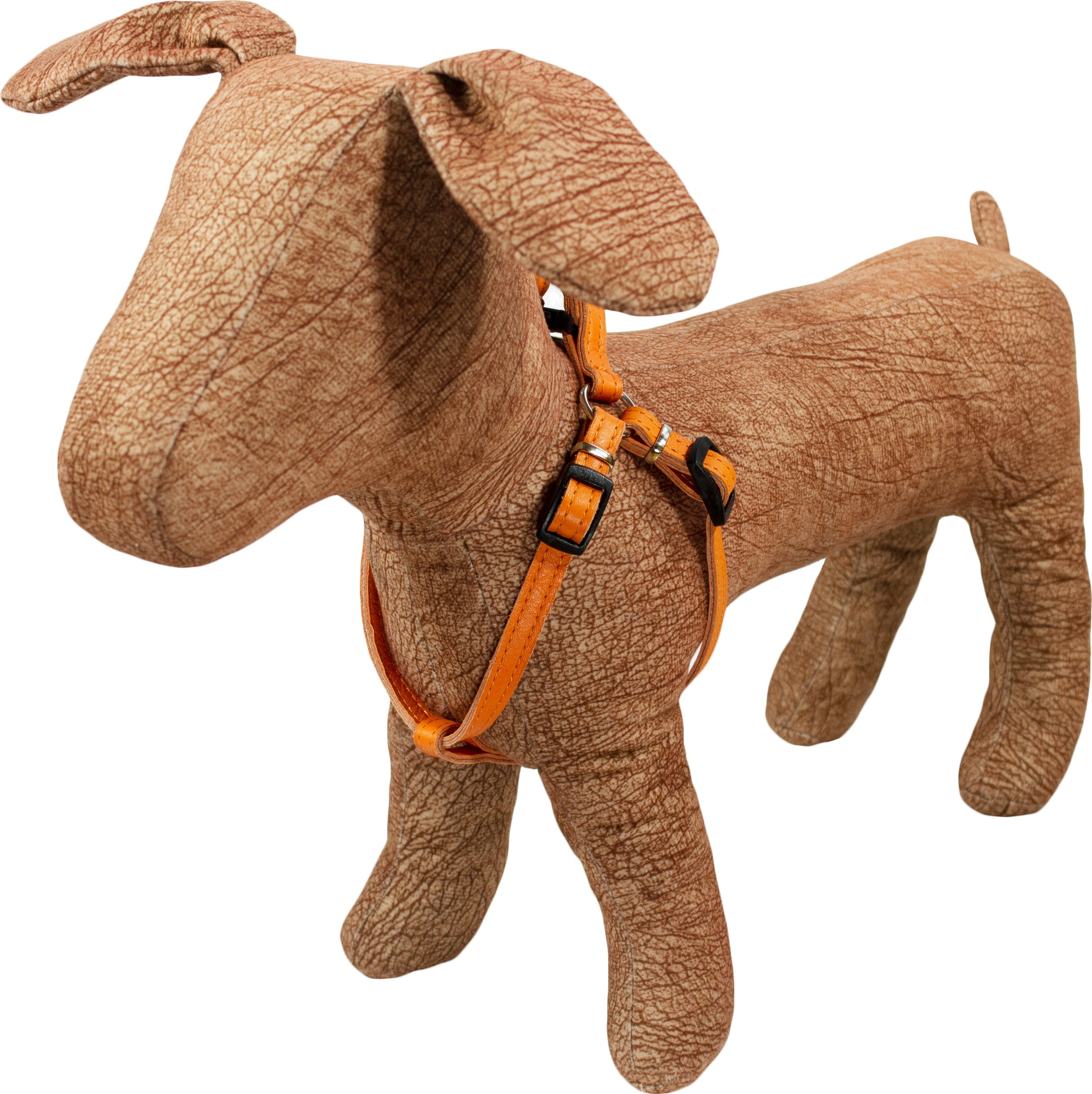 Нагрудник для собак Lucky Pet кожаный двойной 1.0/23-30см оранжевый фото 2