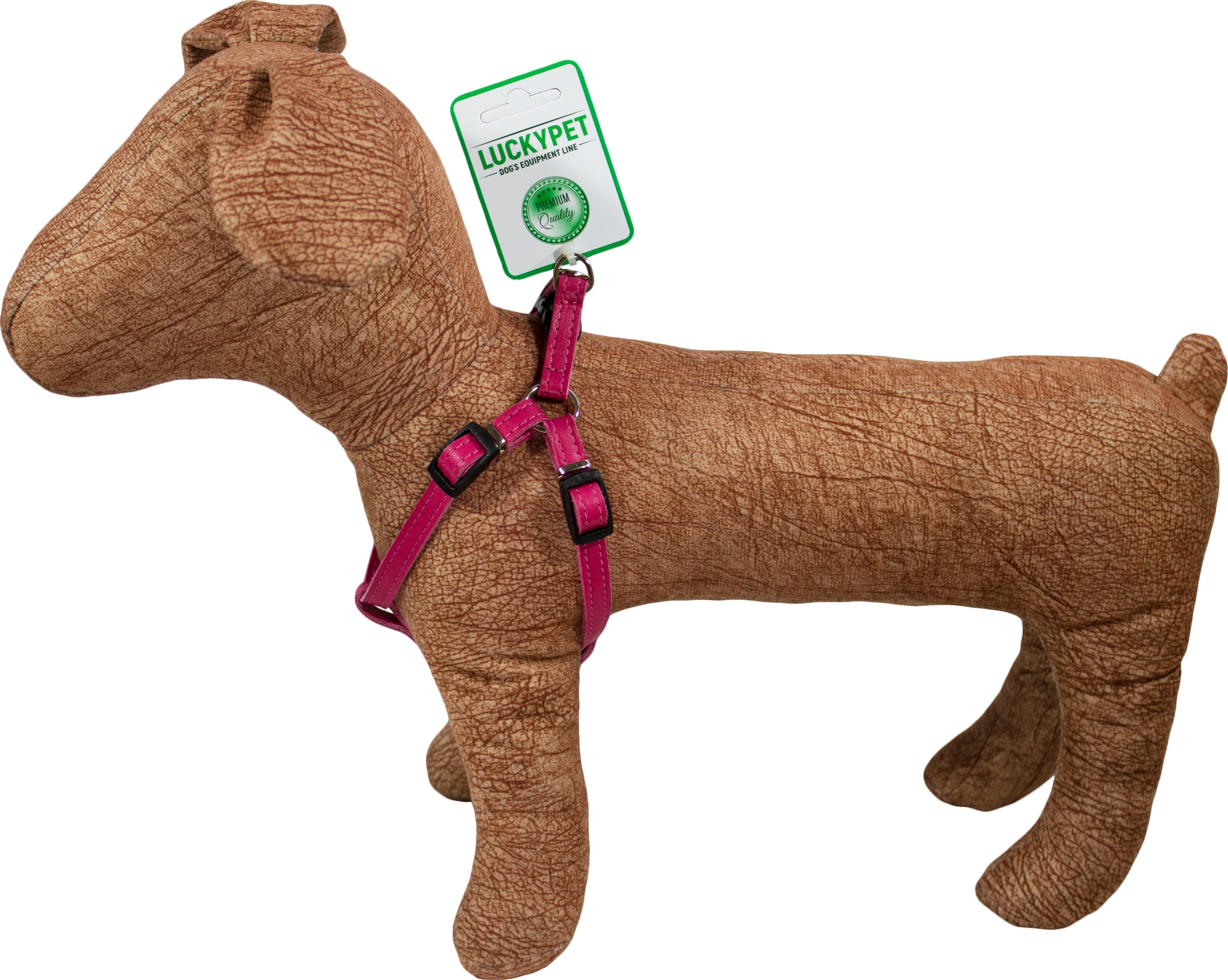 Нагрудник для собак Lucky Pet кожаный двойной 1.0/23-30см розовый фото 2