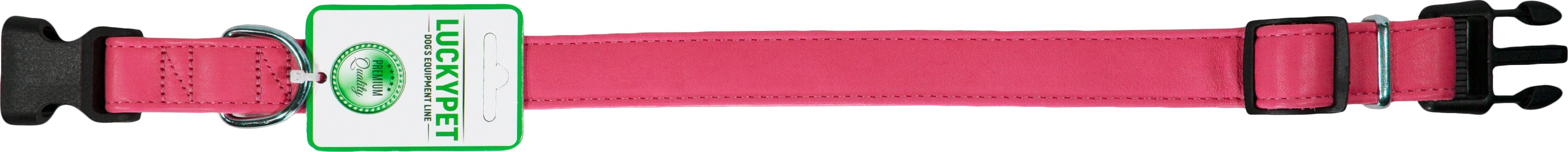 Нашийник для собак Lucky Pet 1*18-25см шкіряний подвійний рожевийфото2
