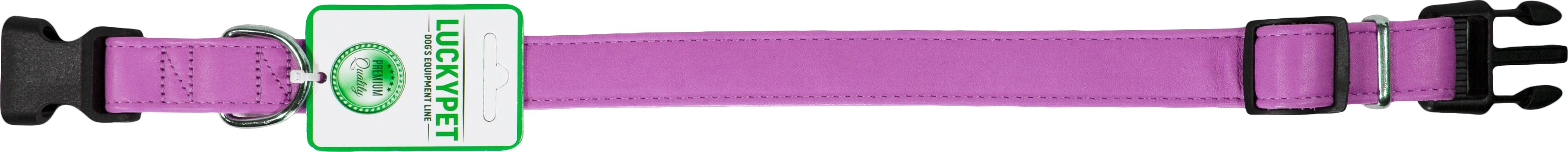 Ошейник для собак Lucky Pet 1*18-25см кожаный двойной фиолетовый фото 2