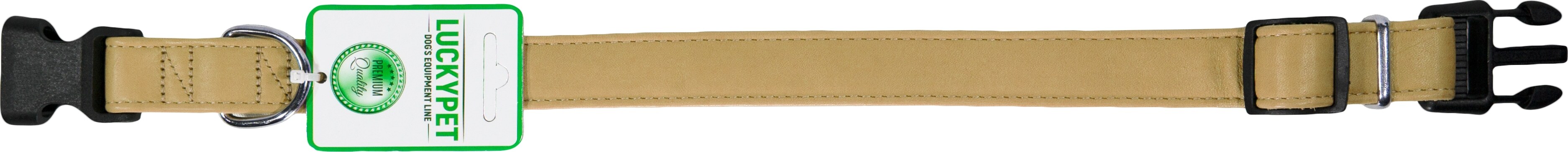 Ошейник для собак Lucky Pet 2*30-40см кожаный двойной бежевый фото 2