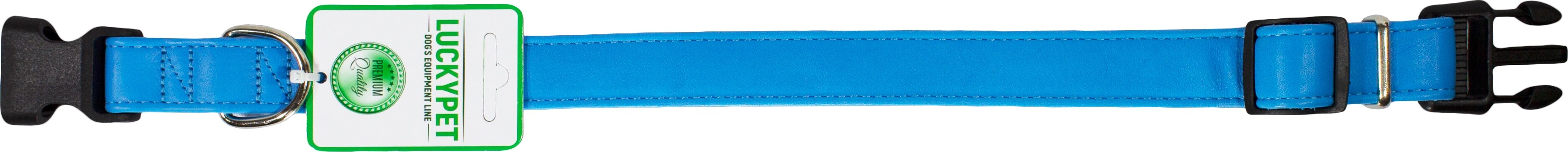 Нашийник для собак Lucky Pet 2,5*35-45см шкіряний подвійний блакитнийфото2