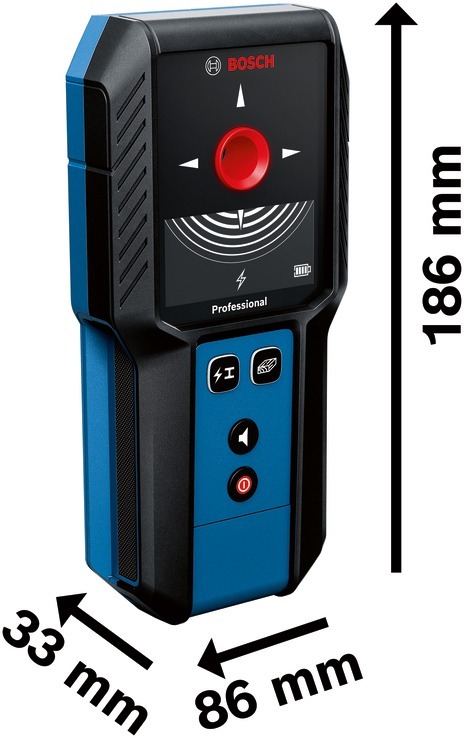 Детектор аккумуляторный Bosch GMS 120-27 Professional до 120мм, 2ААх1.5В (0.601.081.700) фото 