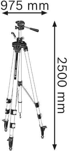 Штатив Bosch BT250 для оптических нивелиров, 1/4", 97.5-250см (0.601.096.A00) фото