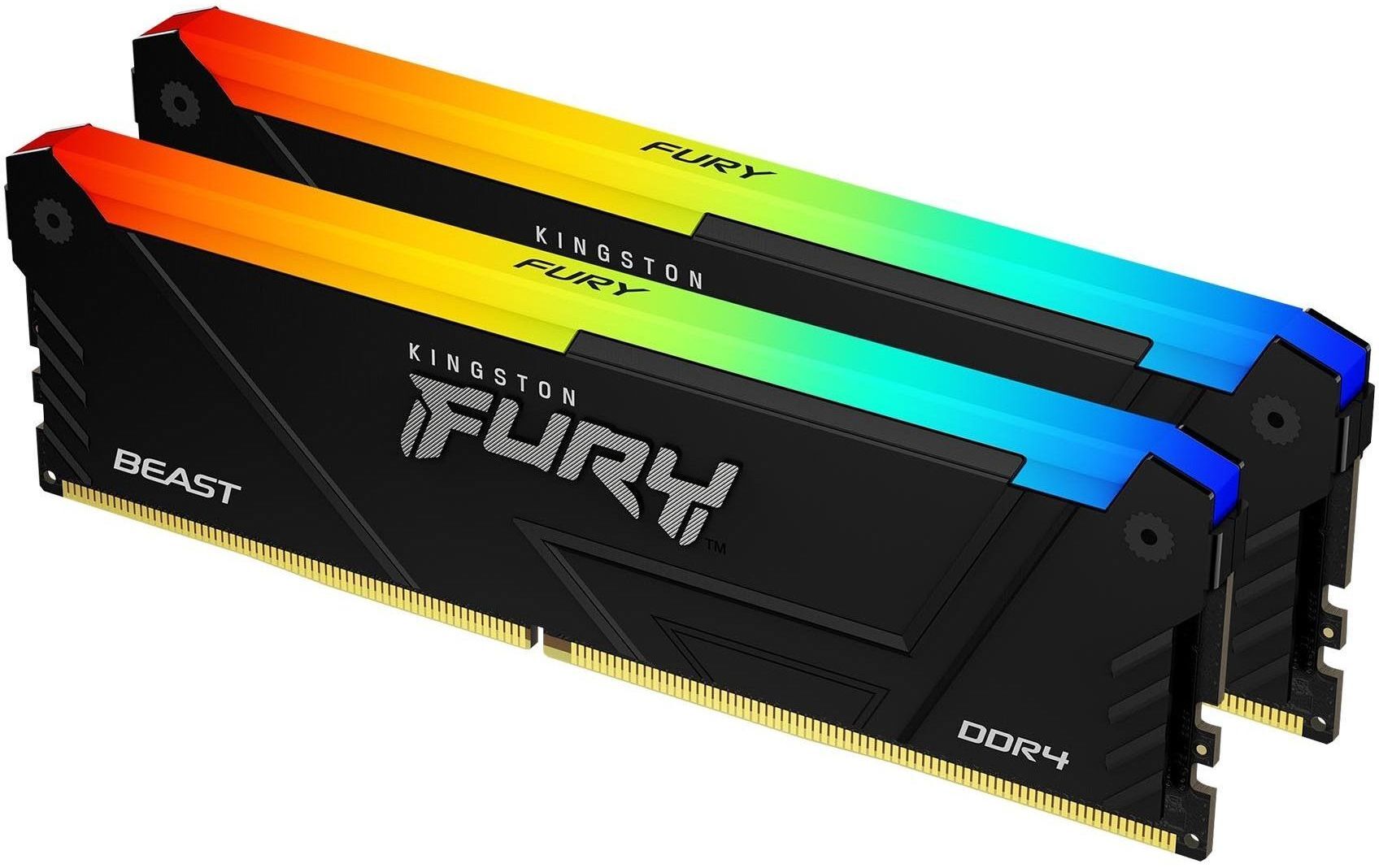 Пам'ять для ПК Kingston DDR4 16GB KIT (8GBx2) 3600 FURY Beast RGB (KF436C17BB2AK2/16)фото