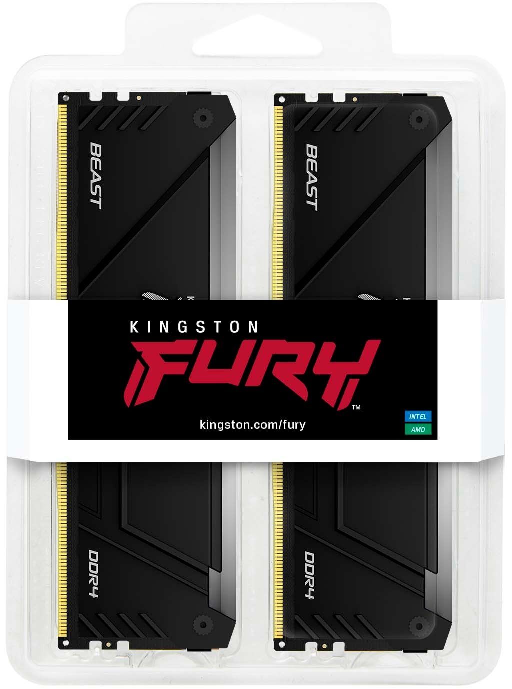 Пам'ять для ПК Kingston DDR4 16GB KIT (8GBx2) 3600 FURY Beast RGB (KF436C17BB2AK2/16)фото