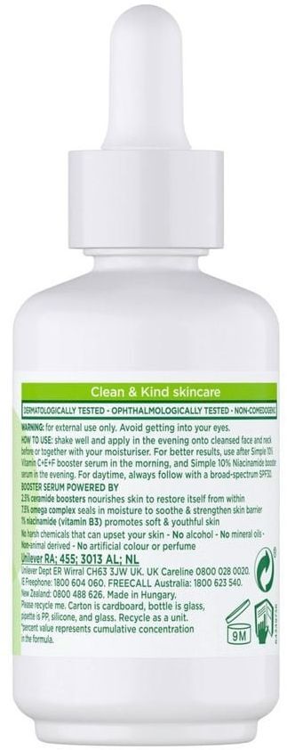 Сыворотка для лица Simple Booster Serum с церамидами и омегой 30 мл фото