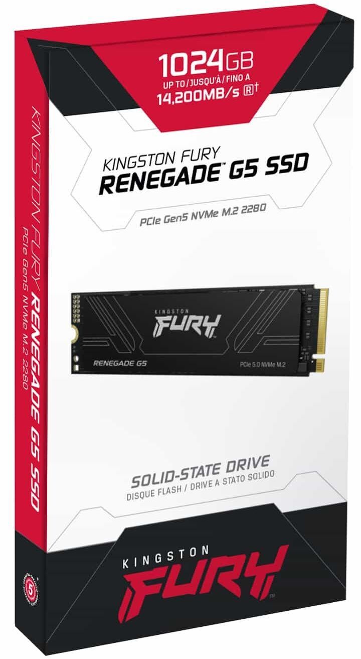SSD накопичувач Kingston M.2 1TB PCIe 5.0 FURY Renegade (SFYR2S/1T0)фото