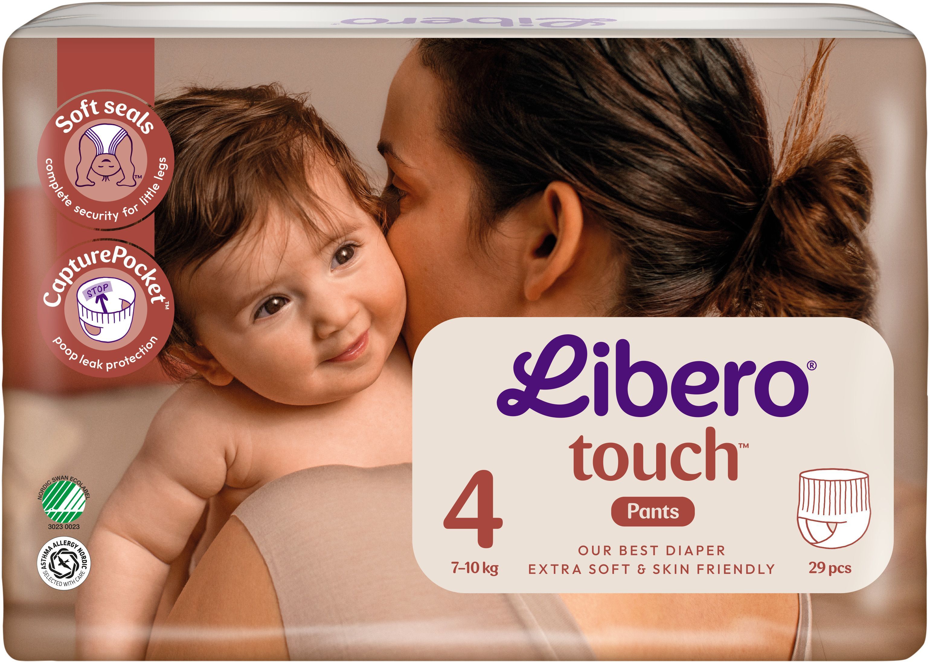 Подгузники-трусики Libero Touch Pants Размер 4 7-10 кг 29 шт фото 2