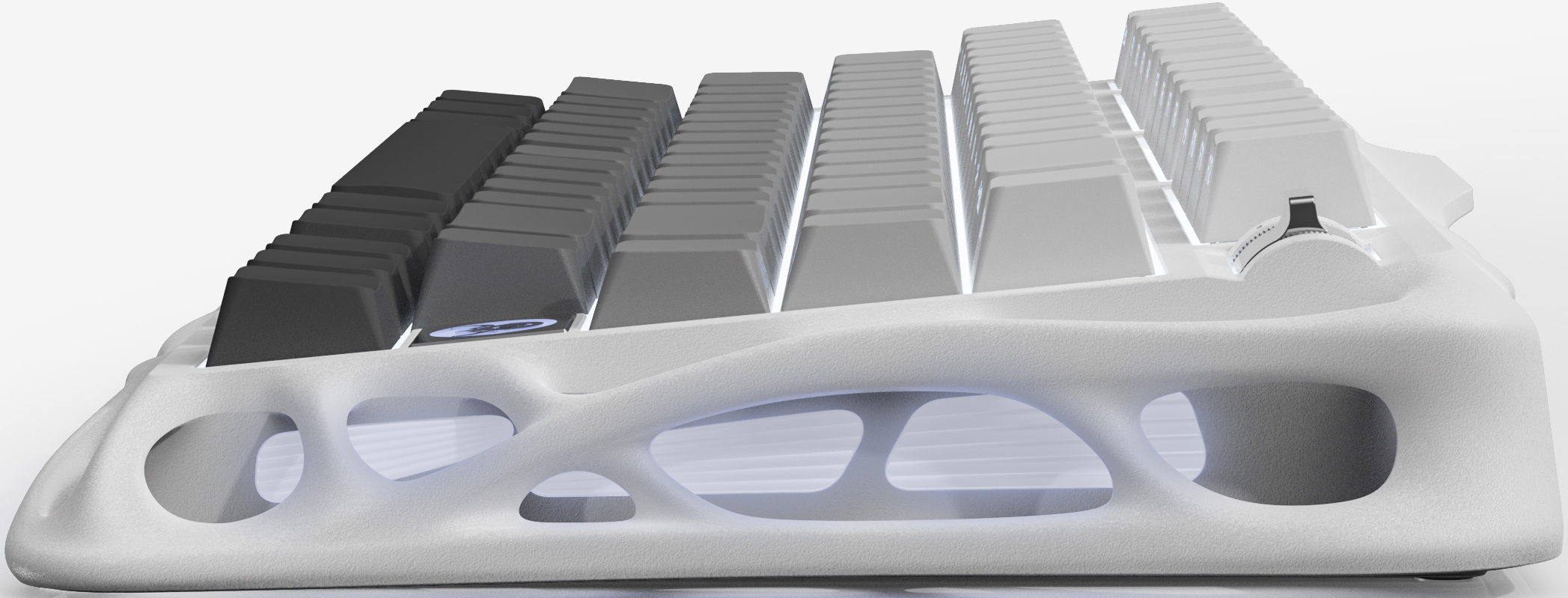 Клавіатура GravaStar Mercury K1 Kailh Cheery Pink BT/WL/USB, Gradient White (GSK1_GWHT)фото