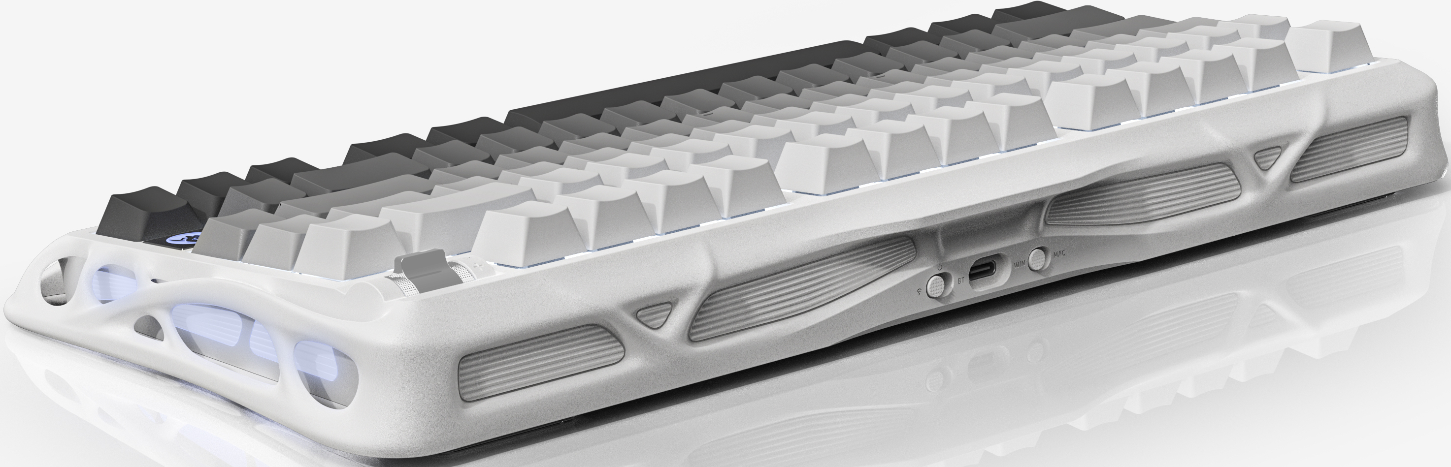 Клавіатура GravaStar Mercury K1 Kailh Cheery Pink BT/WL/USB, Gradient White (GSK1_GWHT)фото