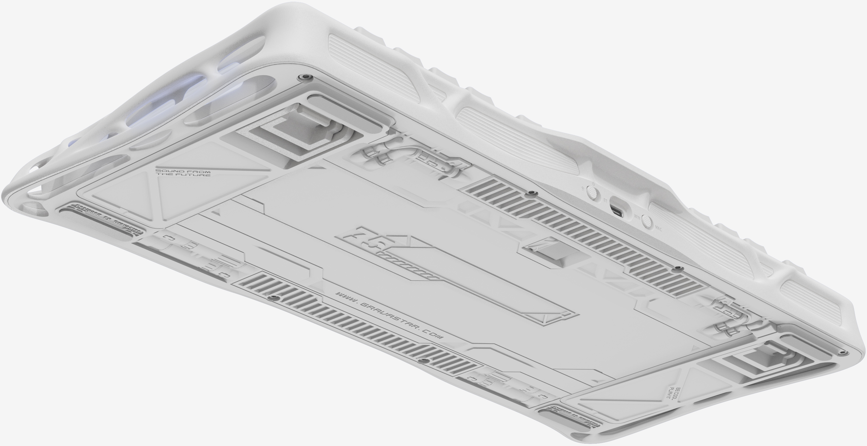 Клавіатура GravaStar Mercury K1 Kailh Cheery Pink BT/WL/USB, Gradient White (GSK1_GWHT)фото