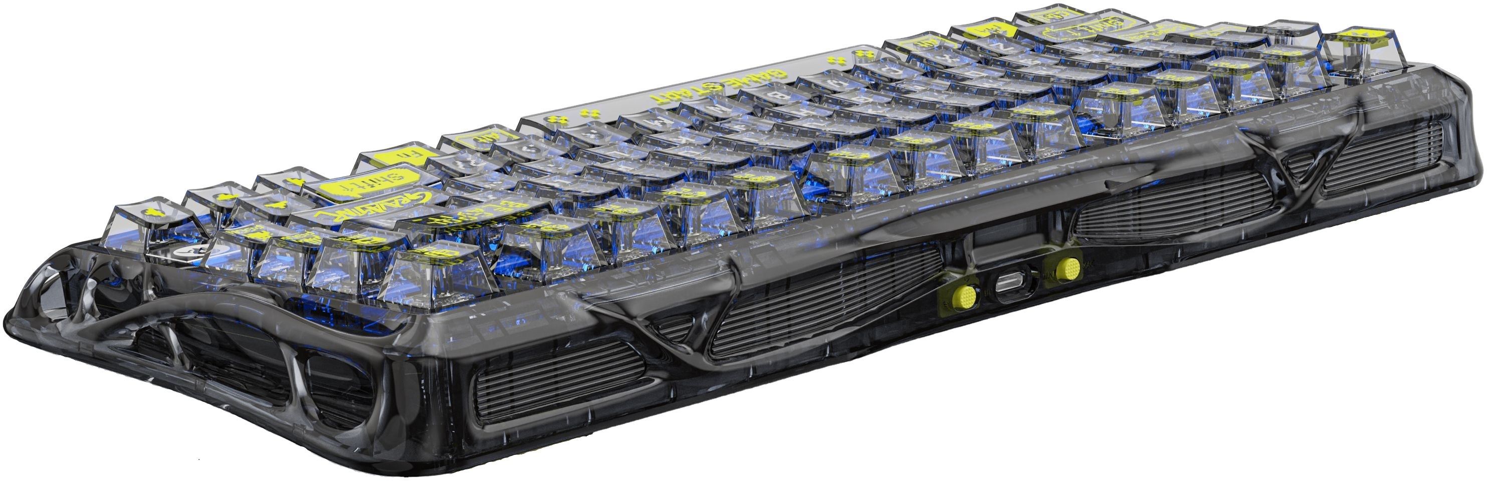 Клавіатура GravaStar Mercury K1 Lite BSUN Grey , EN, BT/WL/USB, Transparent Black (GS_K1_LITE_XTAL_BLK)фото