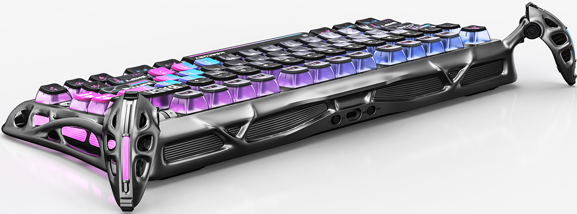 Клавіатура GravaStar Mercury K1 Pro Kailh Speedy Mint BT/WL/USB, Cyberpunk (GSK1PRO_CBLK)фото7