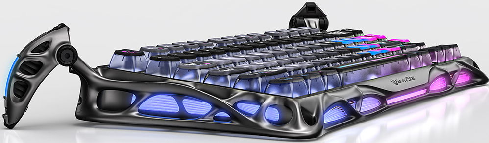 Клавіатура GravaStar Mercury K1 Pro Kailh Speedy Mint BT/WL/USB, Cyberpunk (GSK1PRO_CBLK)фото5