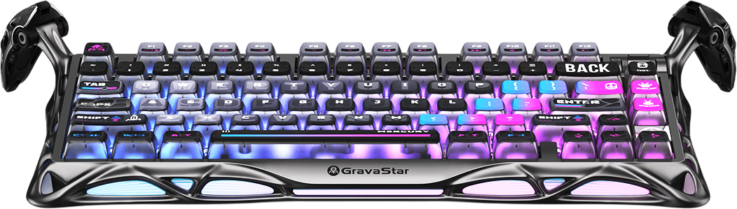 Клавіатура GravaStar Mercury K1 Pro Kailh Speedy Mint BT/WL/USB, Cyberpunk (GSK1PRO_CBLK)фото2