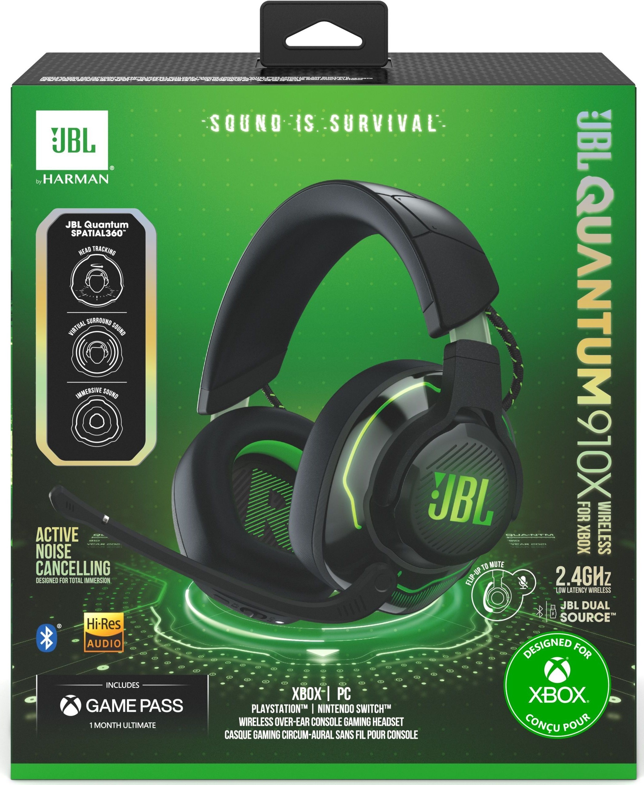 Игровая гарнитура JBL Quantum 910X Wireless for Xbox (JBLQ910XWLBLKGRN) фото 14