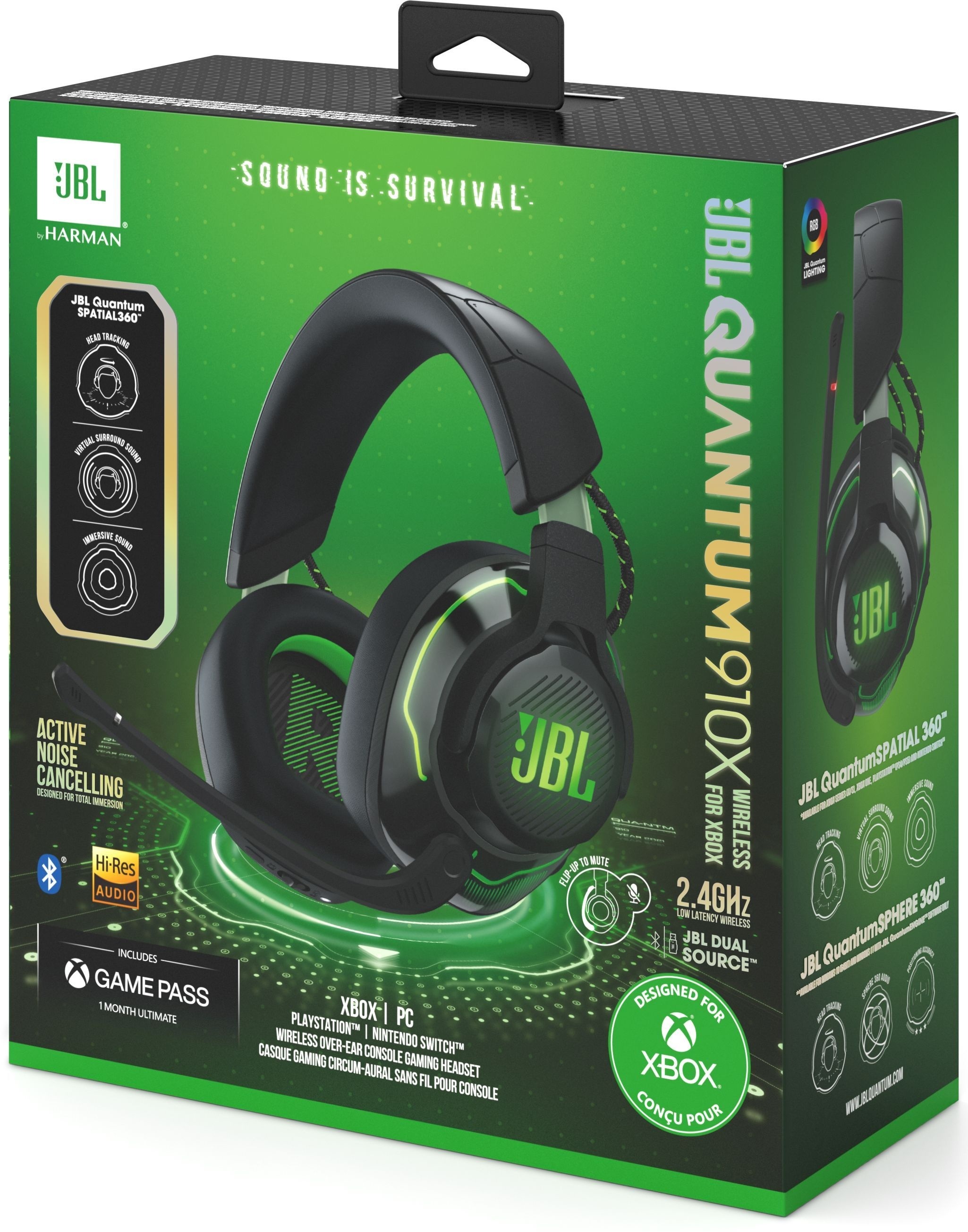 Игровая гарнитура JBL Quantum 910X Wireless for Xbox (JBLQ910XWLBLKGRN) фото 15