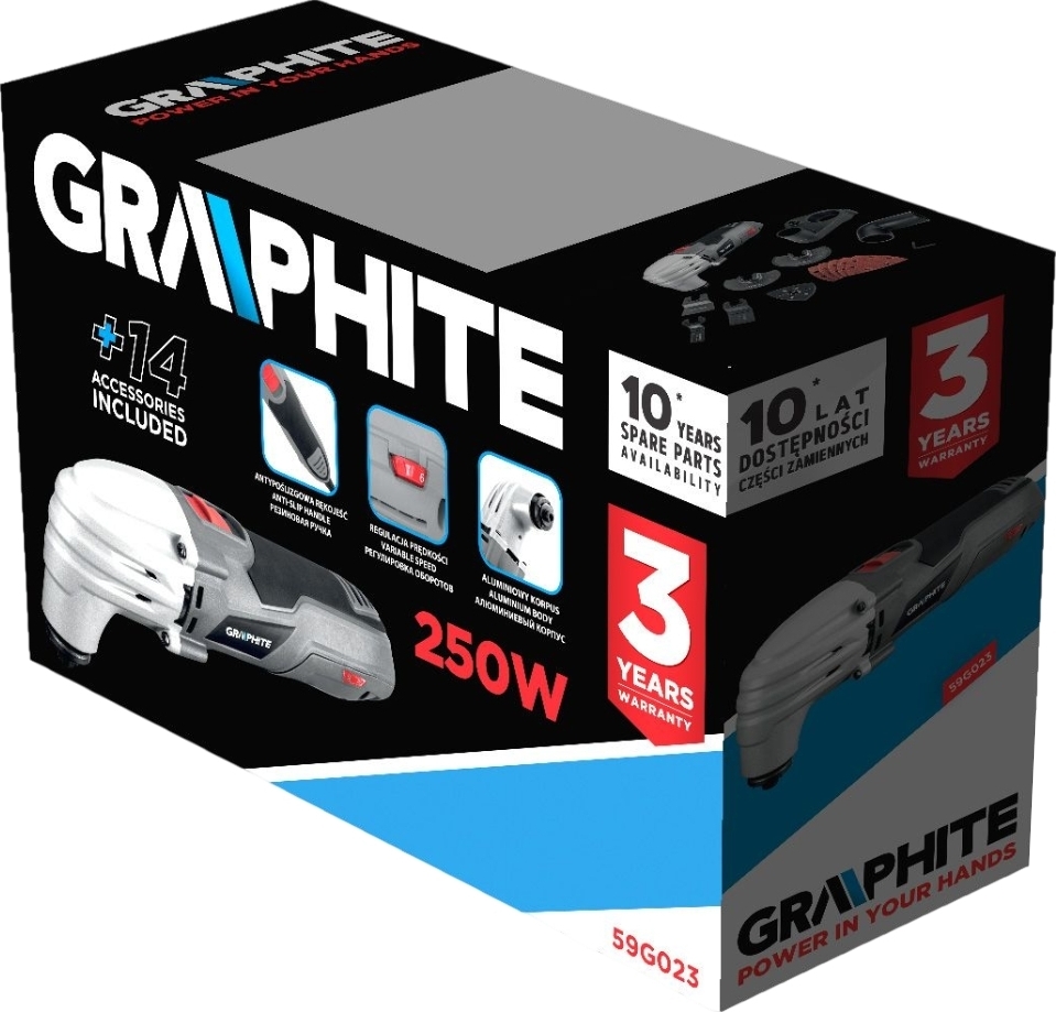 Многофункциональный инструмент реноватор GRAPHITE 250Вт (59G023) фото 15