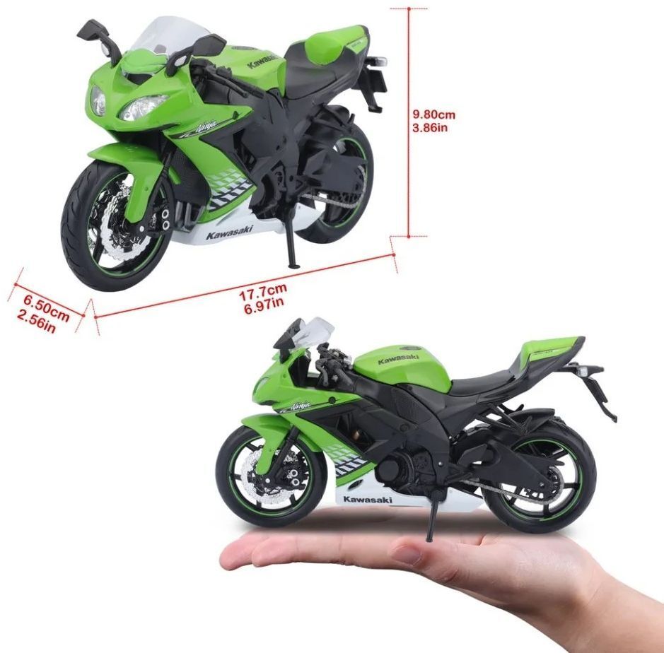 Мотоцикл іграшковий Kawasaki Ninja ZX-10R в масштабі 1:12 (31101-10011)фото6