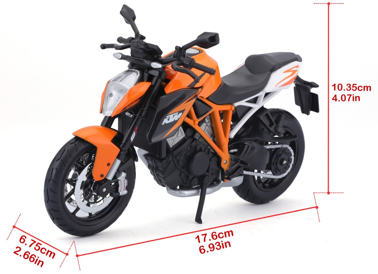 Мотоцикл игрушечный KTM Super Duke R 1290 в масштабе 1:12 (31101-13065) фото 