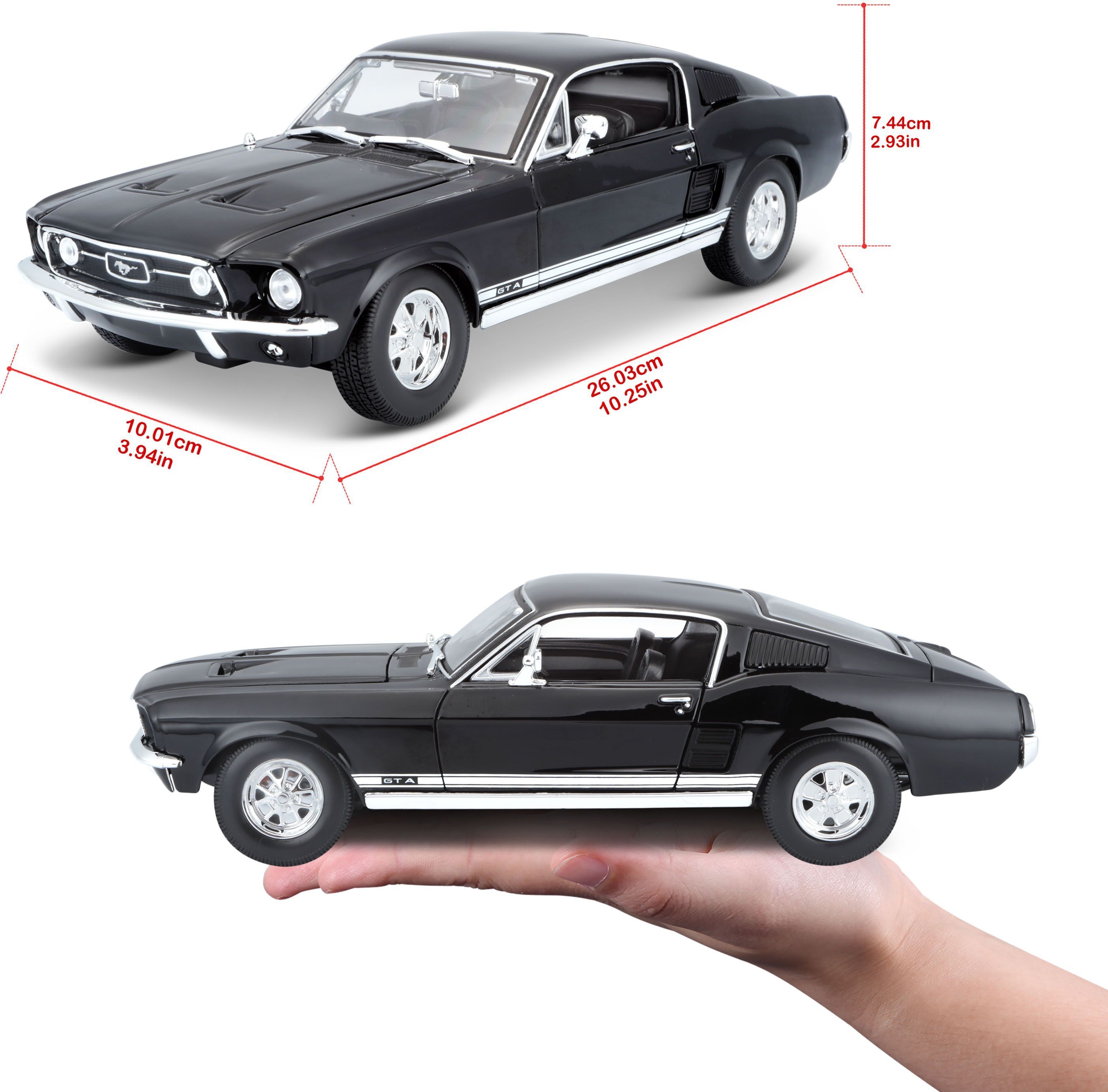 Машинка іграшкова 1967 Ford Mustang Fastback 1:18 (31166 black)фото16