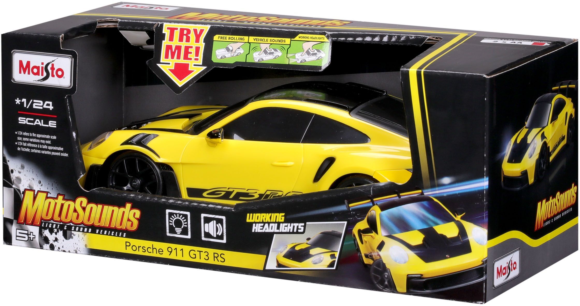 Машинка іграшкова "Porsche 911 GT3 RS" 1:24 (81733 yellow)фото6
