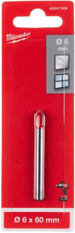 Свердло по кахелю та склу Milwaukee GENII, 6х60мм (4932471958)фото2