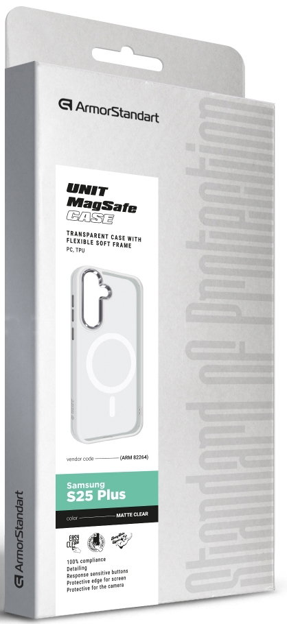 Чехол ArmorStandart Unit MagSafe для Samsung S25 + Matte Clear Silver (ARM82264) фото 2