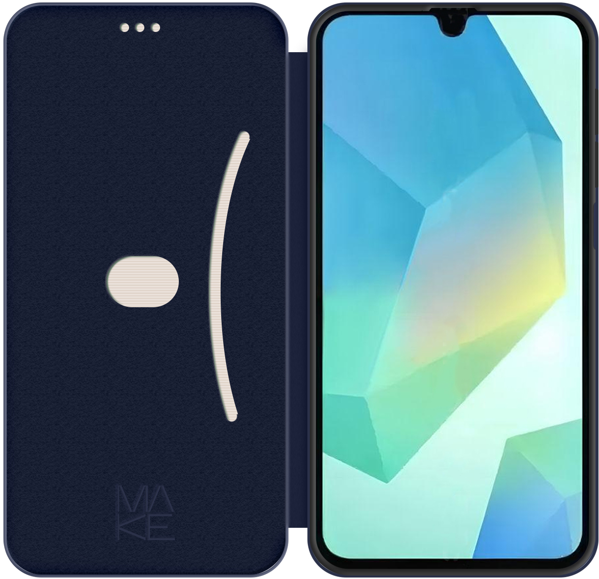 Чехол-книжка MakeFuture Samsung A16 Flip Dark Blue (MCP-SA16DB) фото 