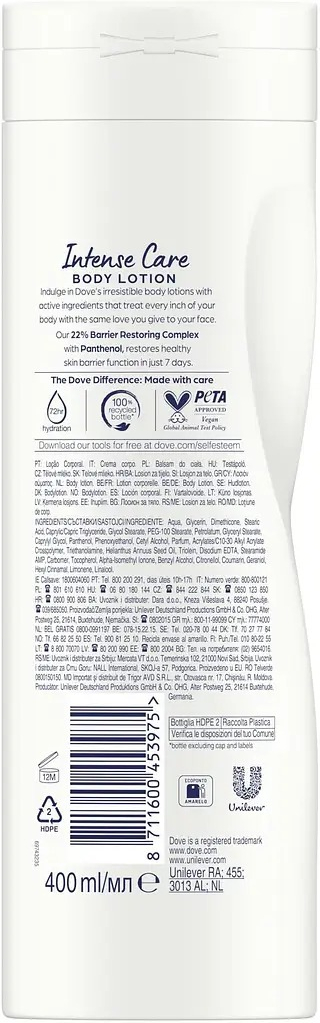 Лосьйон для тіла Dove інтенсивний доляд з пантенолом 400 млфото2
