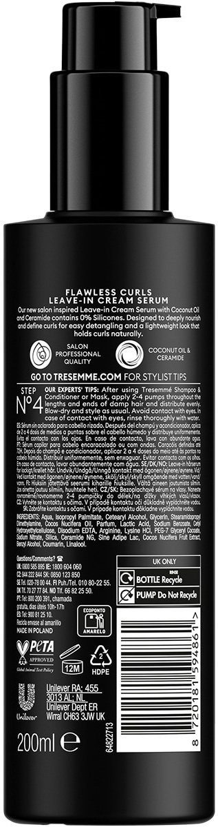 Крем-сыворотка несмываемая Tresemme питание для кучерей flawless curls 200 мл фото 2