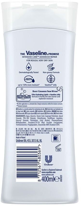 Лосьон для тела Vaseline Intensive Care восстановление для очень сухой кожи 400 мл фото 2