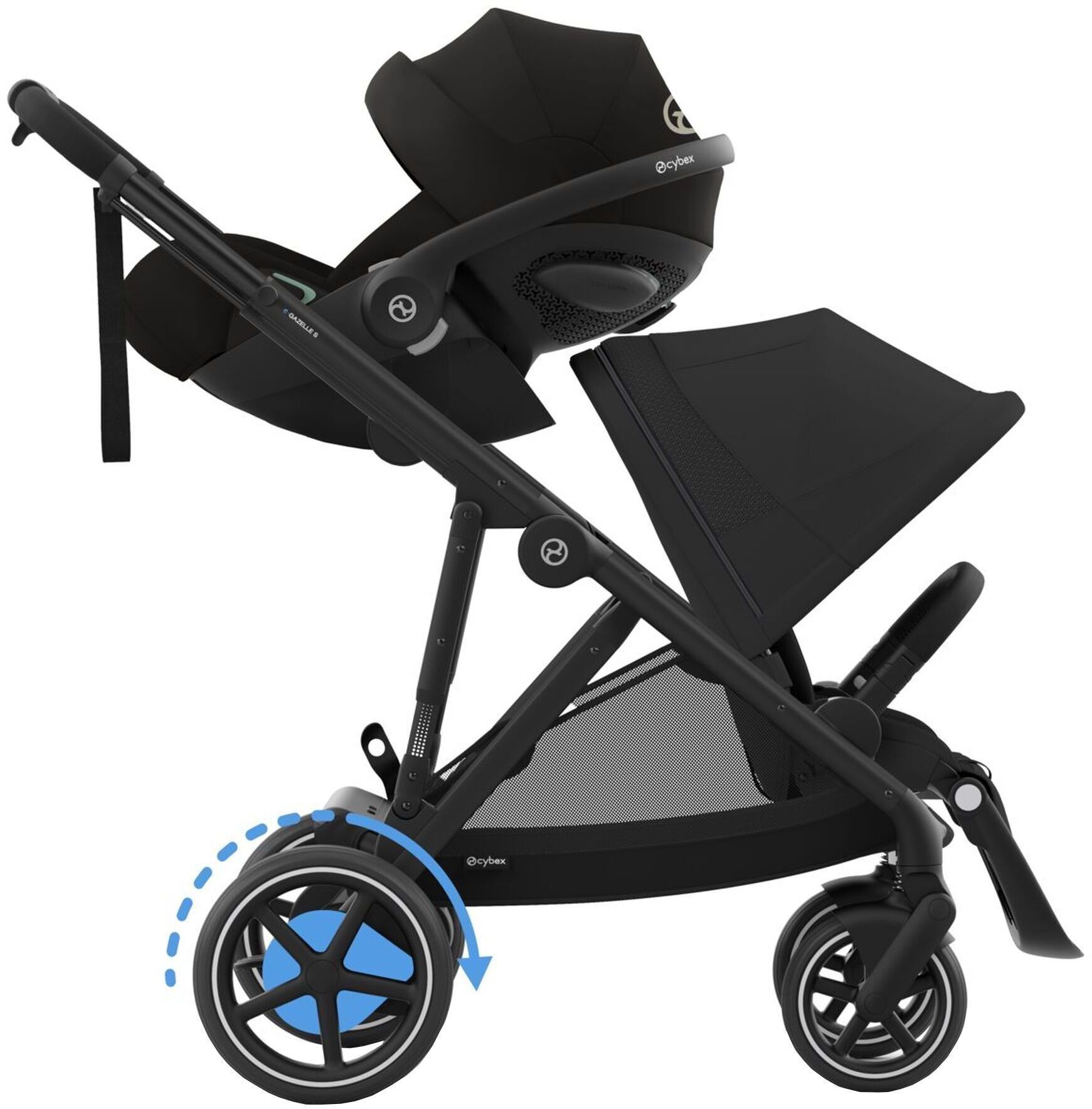 Прогулочная коляска Cybex e-Gazelle S BLK Moon Black (524000517) фото 6