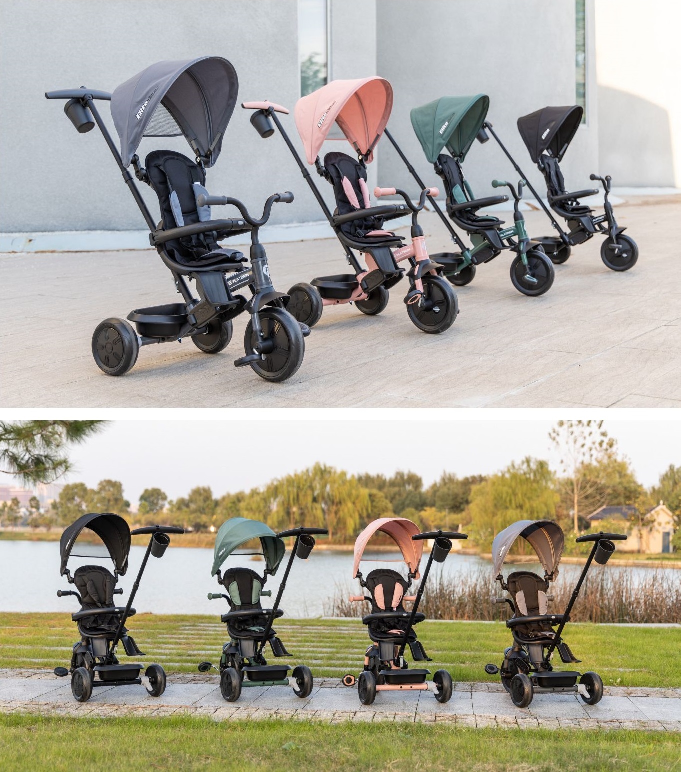 Велосипед трехколесный детский QPLAY Elite Platinum Black (T10-ZElitePlatinumBlack) фото 9