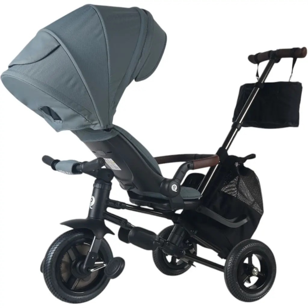 Велосипед складаний триколісний дитячий QPLAY Nova Pro з надувними колесами Stone Grey (S801NovaProStoneGrey)фото