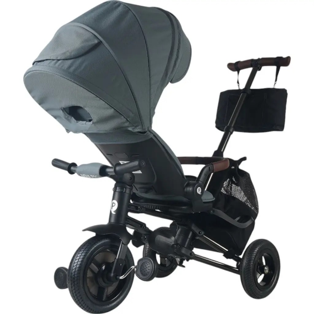 Велосипед складаний триколісний дитячий QPLAY Nova Pro з надувними колесами Stone Grey (S801NovaProStoneGrey)фото