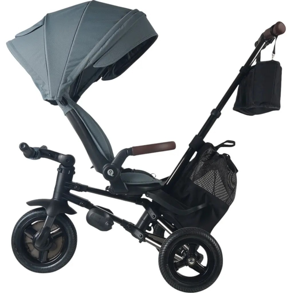 Велосипед складаний триколісний дитячий QPLAY Nova Pro з надувними колесами Stone Grey (S801NovaProStoneGrey)фото