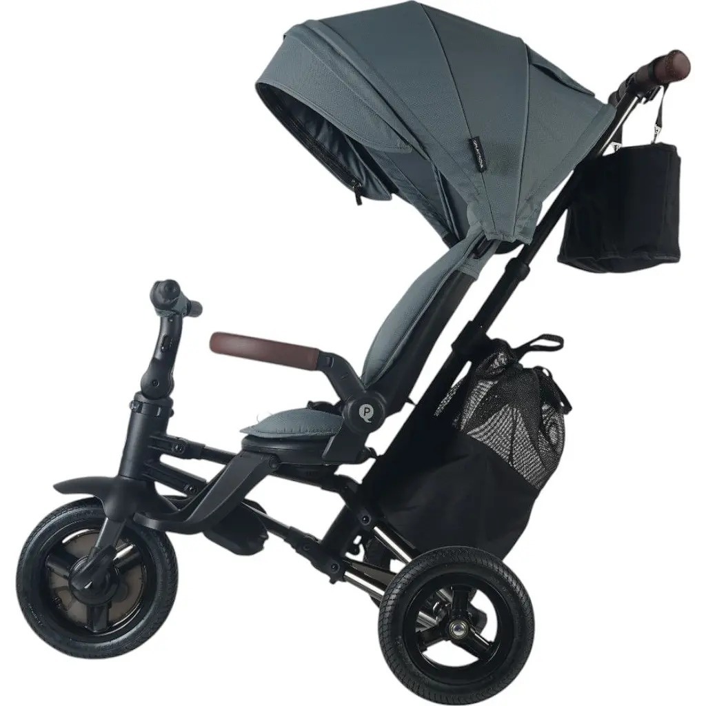 Велосипед складаний триколісний дитячий QPLAY Nova Pro з надувними колесами Stone Grey (S801NovaProStoneGrey)фото