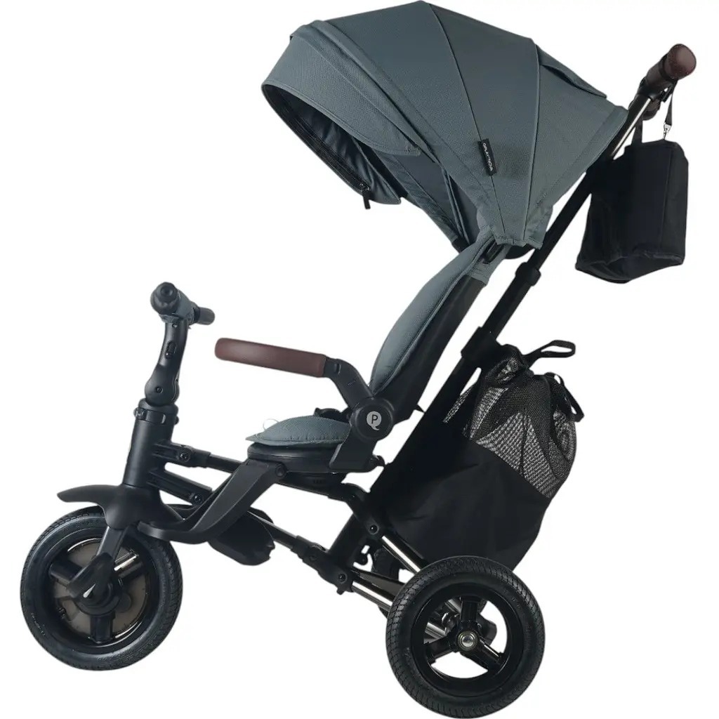 Велосипед складаний триколісний дитячий QPLAY Nova Pro з надувними колесами Stone Grey (S801NovaProStoneGrey)фото